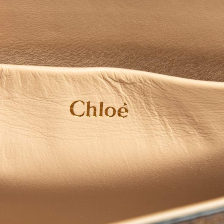 Pre Owned Chloe Brown Karung, Sequins and Leather Small Sally Shoulder Bag