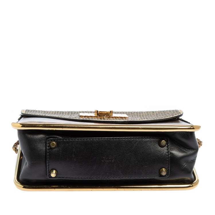 Pre Owned Chloe Brown Karung, Sequins and Leather Small Sally Shoulder Bag
