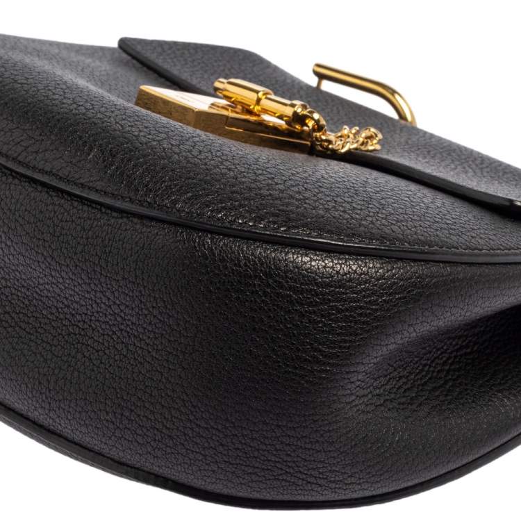 Pre Owned Chloe Black Leather Medium Drew Shoulder Bag