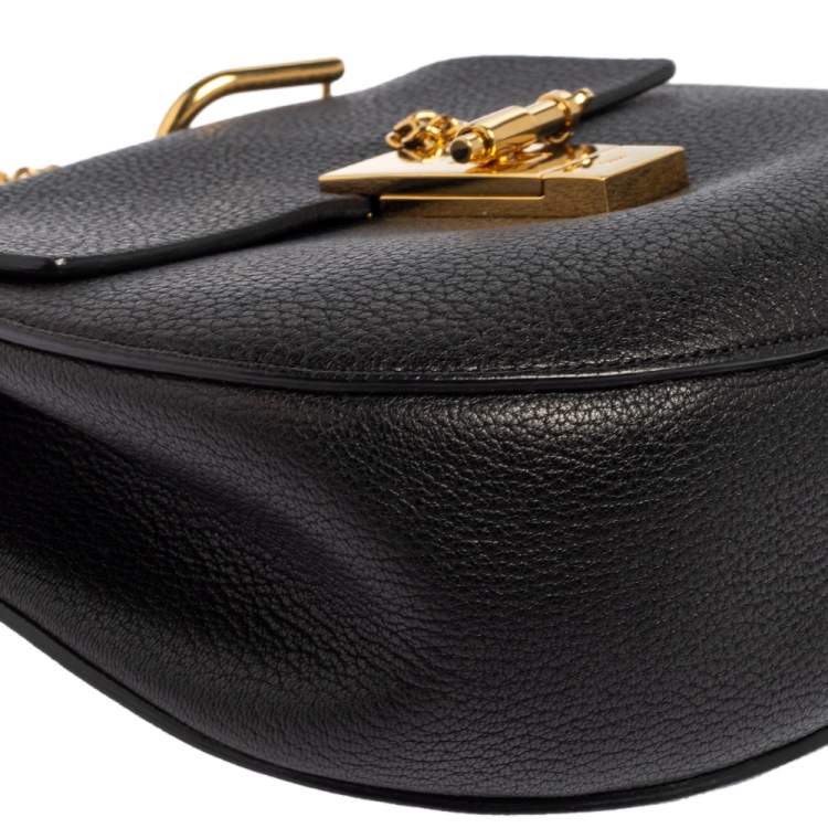 Pre Owned Chloe Black Leather Medium Drew Shoulder Bag