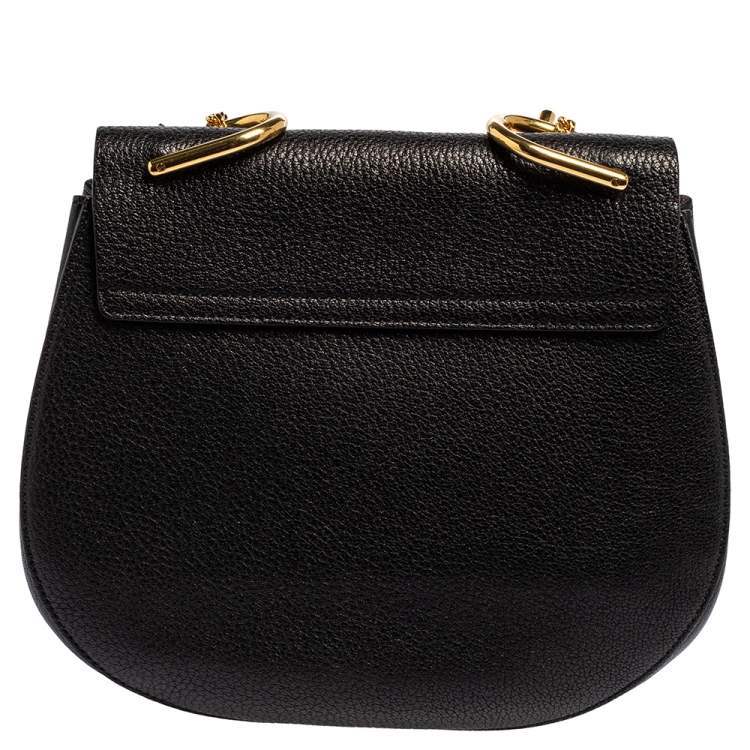Pre Owned Chloe Black Leather Medium Drew Shoulder Bag