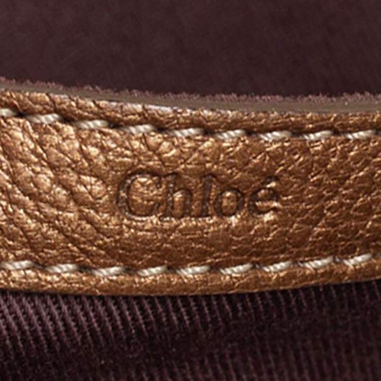 Pre Owned Chloe Gold Leather Paraty Shoulder Bag