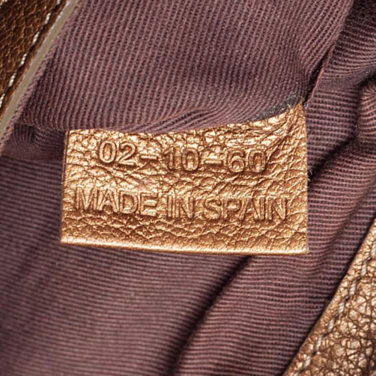 Pre Owned Chloe Gold Leather Paraty Shoulder Bag
