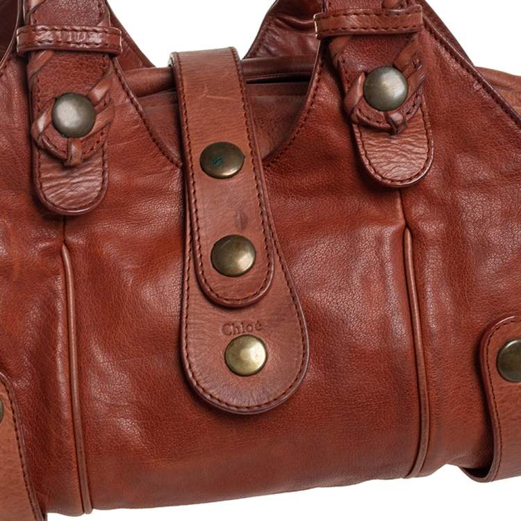 Pre Owned Chloe Brown Leather Silverado Satchel