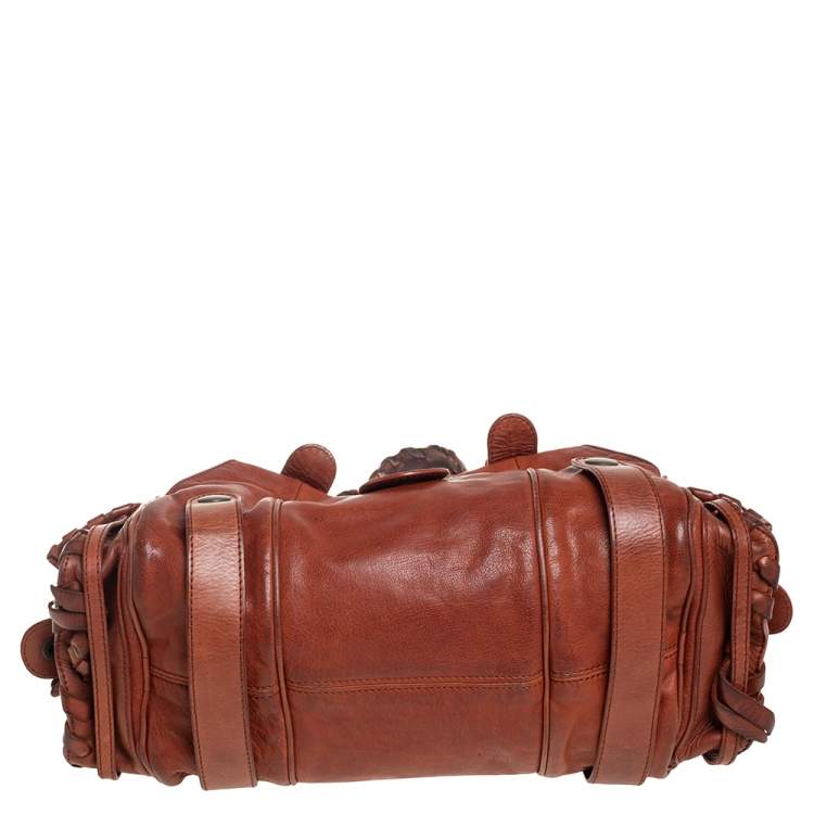 Pre Owned Chloe Brown Leather Silverado Satchel