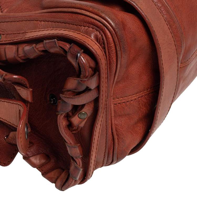 Pre Owned Chloe Brown Leather Silverado Satchel