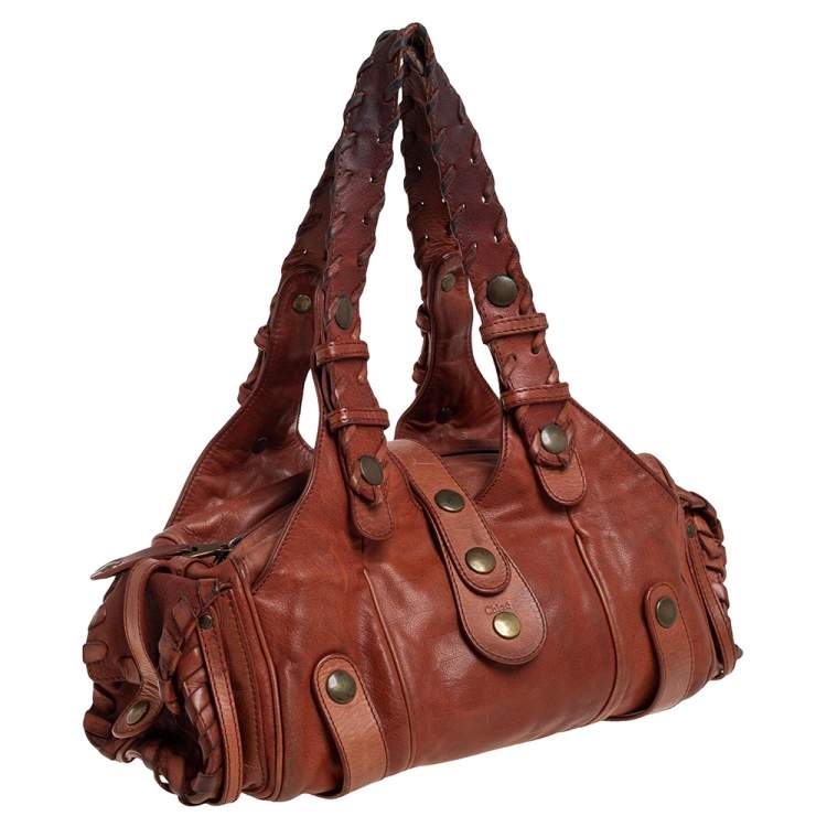 Pre Owned Chloe Brown Leather Silverado Satchel