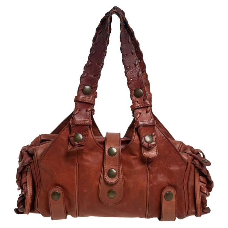 Pre Owned Chloe Brown Leather Silverado Satchel