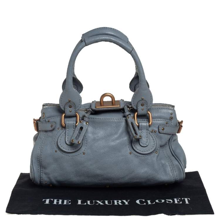 Pre Owned Chloé Grey Grained Leather Medium Paddington Satchel