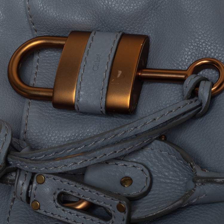 Pre Owned Chloé Grey Grained Leather Medium Paddington Satchel
