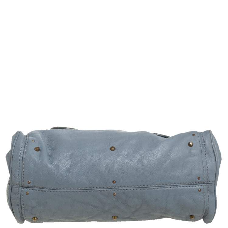 Pre Owned Chloé Grey Grained Leather Medium Paddington Satchel
