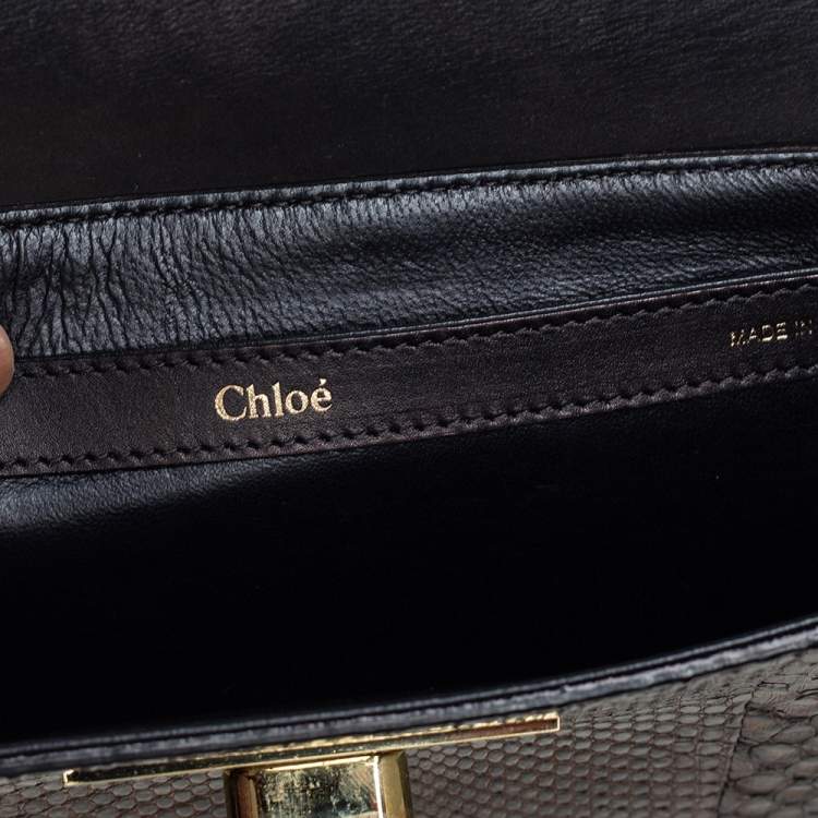 Pre Owned Chloe Brown Python Sally Clutch