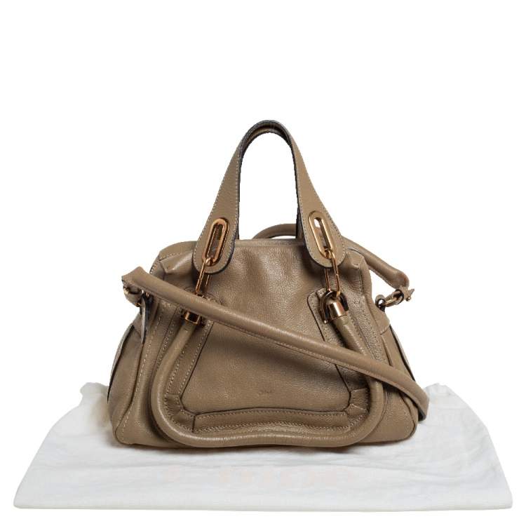 Pre Owned Chloe Beige Leather Small Paraty Shoulder Bag