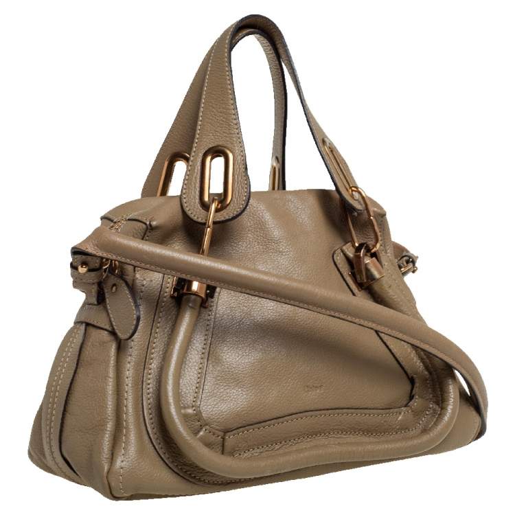 Pre Owned Chloe Beige Leather Small Paraty Shoulder Bag