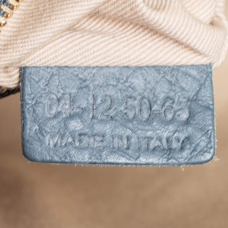 Pre Owned Chloe Stone Blue Leather Medium Sally Flap Shoulder Bag