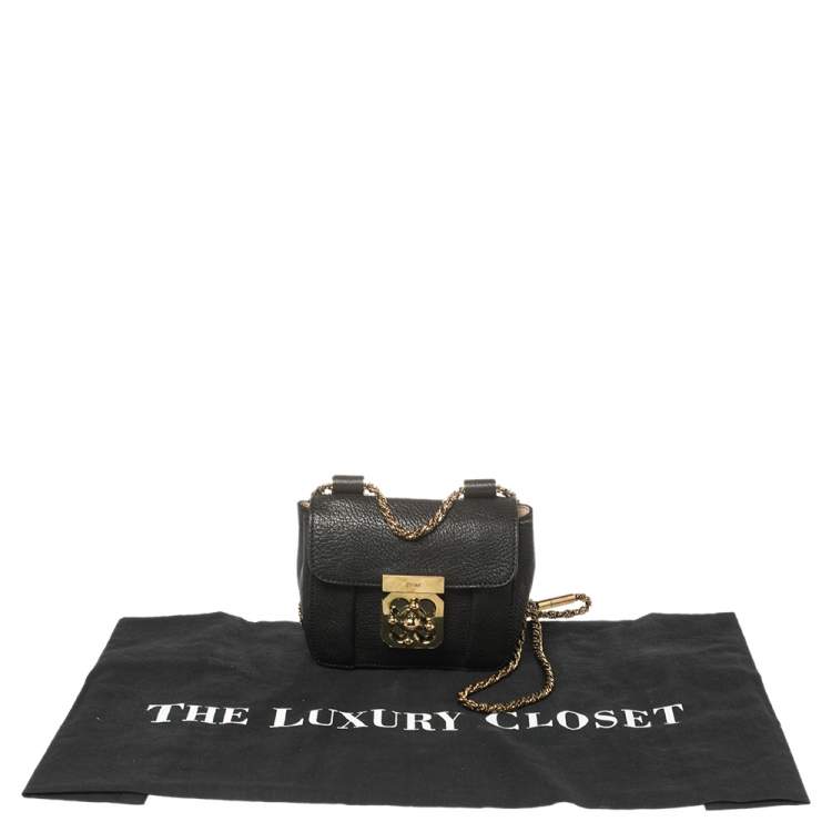 Pre Owned Chloe Black Leather Mini Elsie Crossbody Bag
