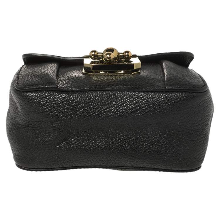 Pre Owned Chloe Black Leather Mini Elsie Crossbody Bag