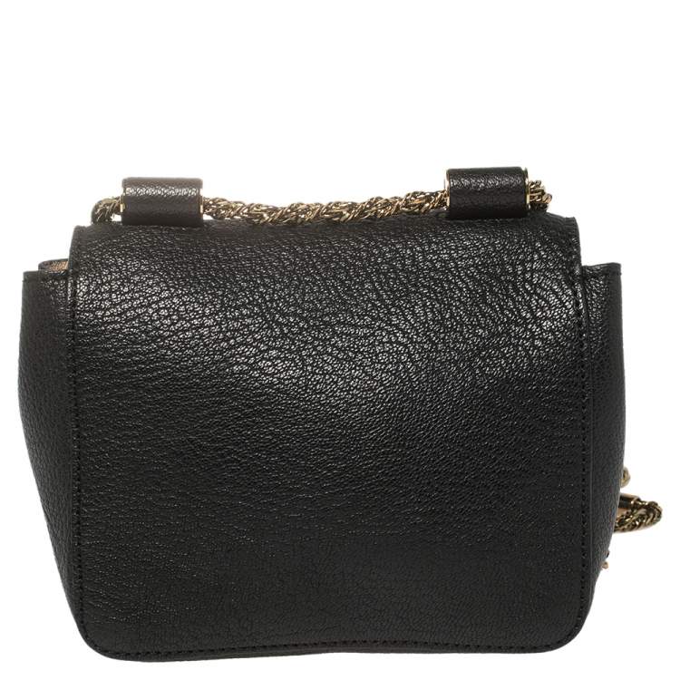 Pre Owned Chloe Black Leather Mini Elsie Crossbody Bag