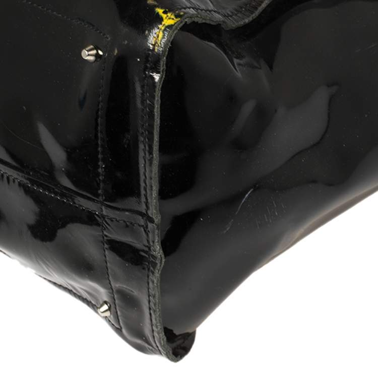Pre Owned Chloé Black Patent And Leather Cyndi Tote