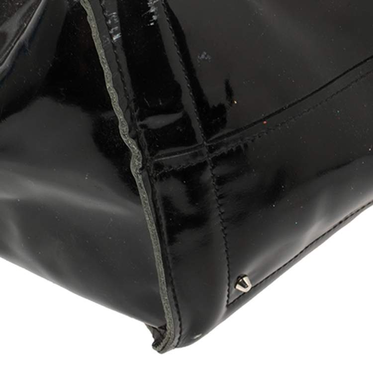 Pre Owned Chloé Black Patent And Leather Cyndi Tote