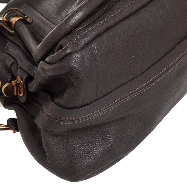Pre Owned Chloe Grey Leather Paraty Bag