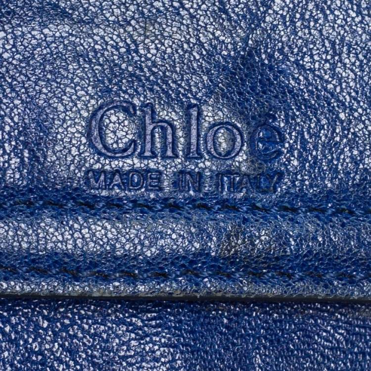 Pre Owned Chloé Blue Leather Saskia Satchel