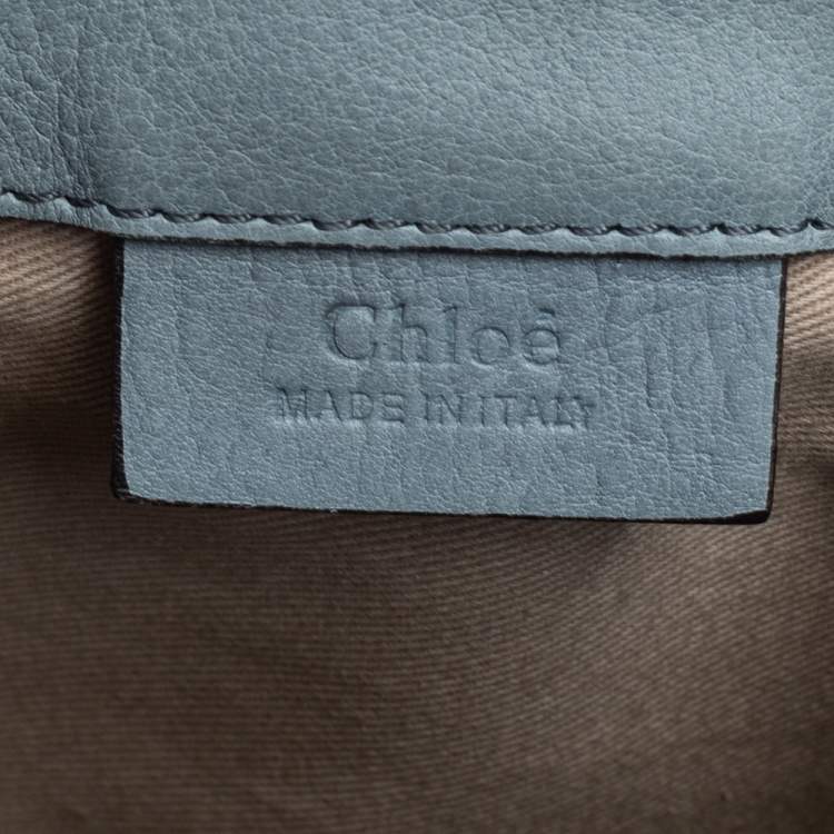 Pre Owned Chloe Blue Leather and Suede Mini Faye Backpack