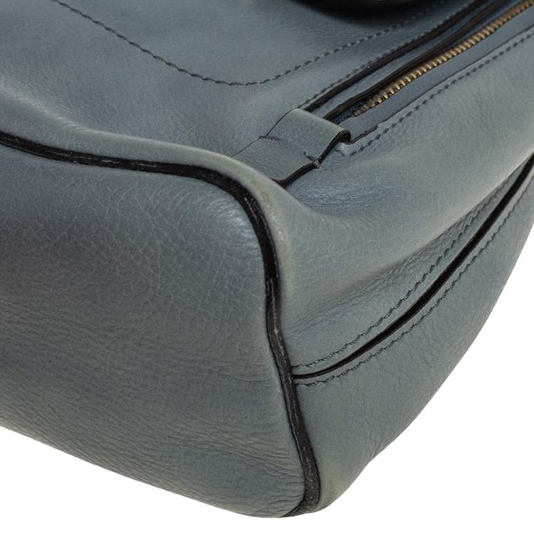 Pre Owned Chloe Blue Leather and Suede Mini Faye Backpack