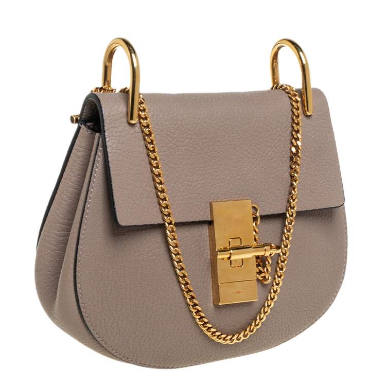 Pre Owned Chloé Beige Leather Small Drew Crossbody Bag