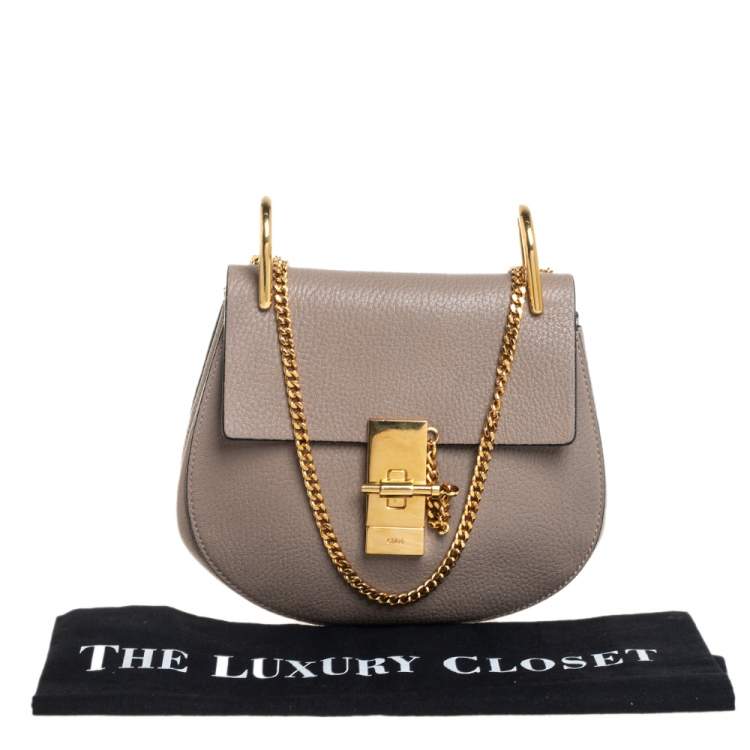 Pre Owned Chloé Beige Leather Small Drew Crossbody Bag
