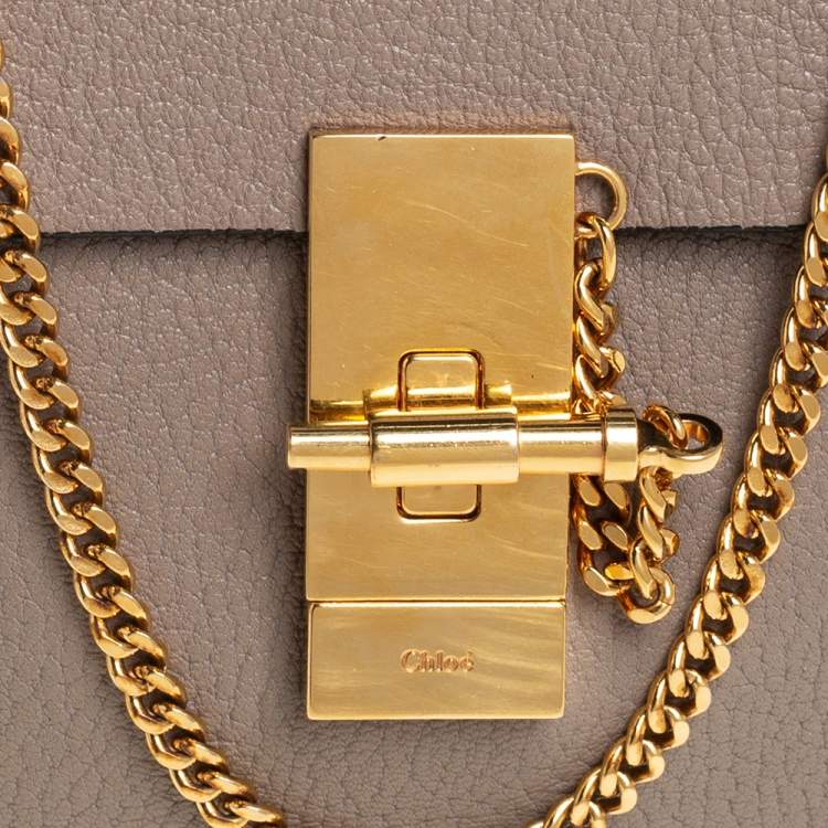 Pre Owned Chloé Beige Leather Small Drew Crossbody Bag