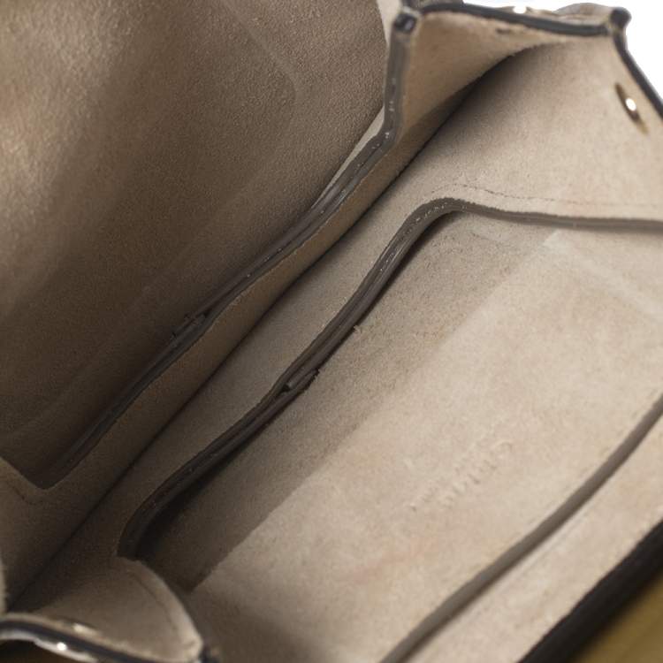 Pre Owned Chloe Olive Green Leather and Suede Mini Faye Crossbody Bag