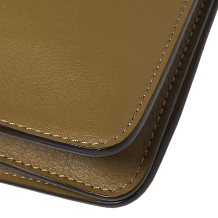 Pre Owned Chloe Olive Green Leather and Suede Mini Faye Crossbody Bag