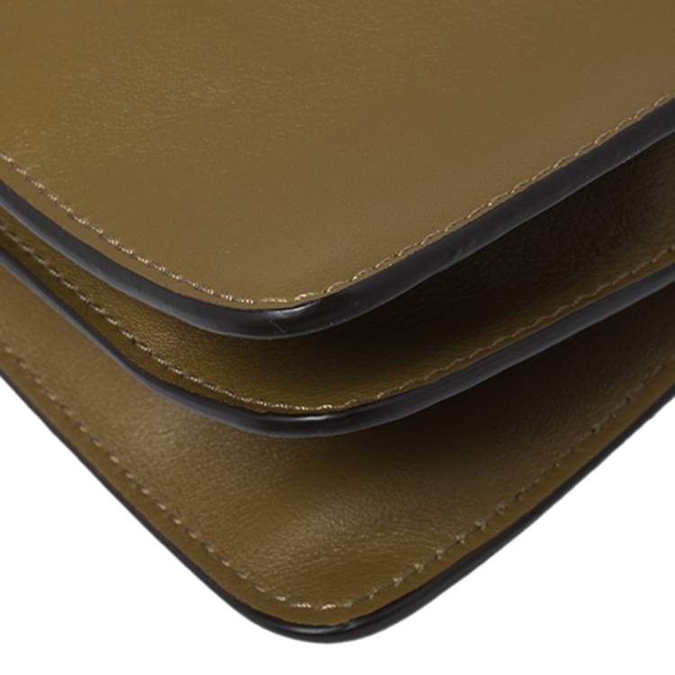 Pre Owned Chloe Olive Green Leather and Suede Mini Faye Crossbody Bag