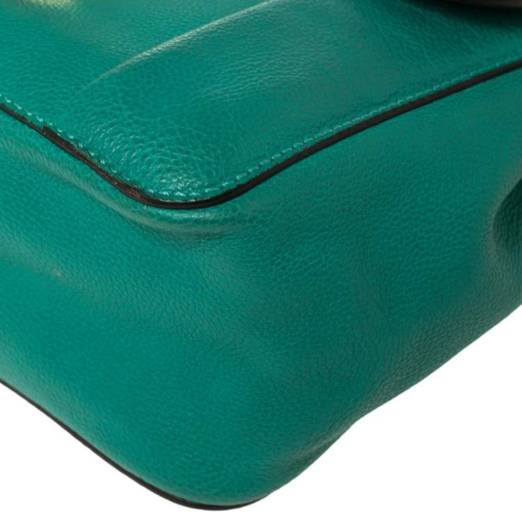 Pre Owned Chloé Green Leather Small Elsie Shoulder Bag