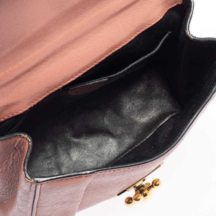 Pre Owned Chloe Pink Leather Small Elsie Shoulder Bag
