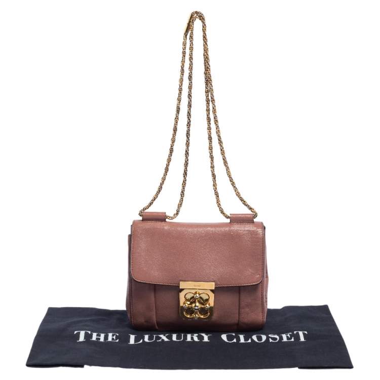 Pre Owned Chloe Pink Leather Small Elsie Shoulder Bag
