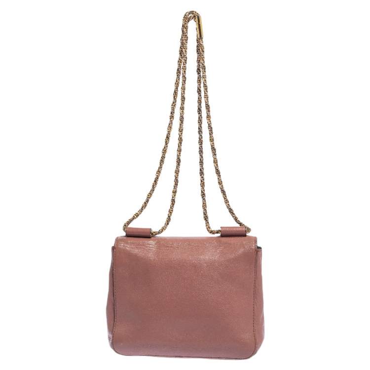 Pre Owned Chloe Pink Leather Small Elsie Shoulder Bag