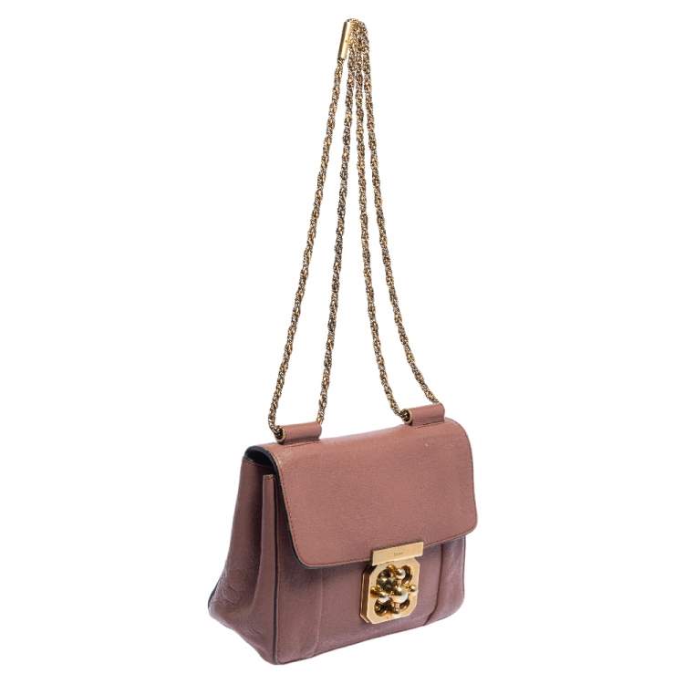 Pre Owned Chloe Pink Leather Small Elsie Shoulder Bag