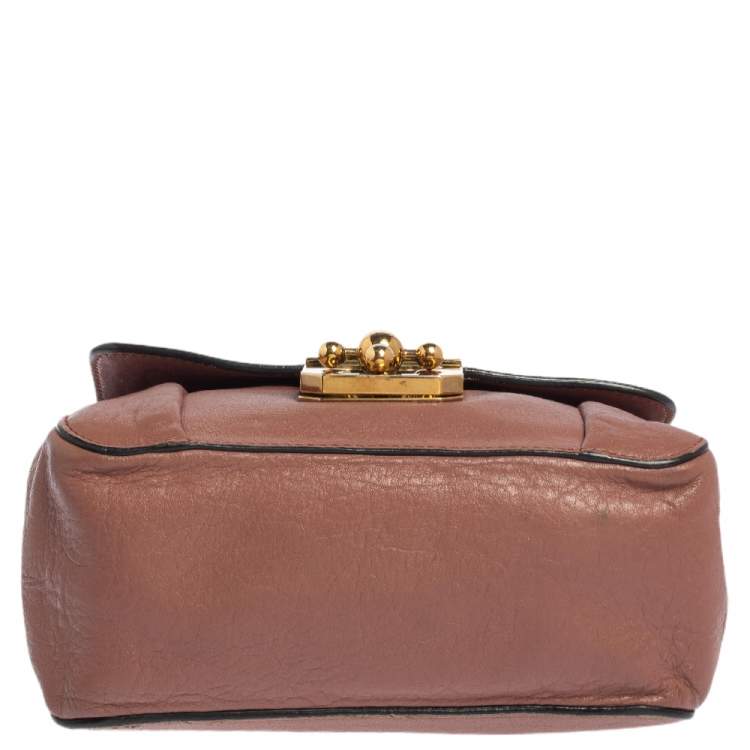 Pre Owned Chloe Pink Leather Small Elsie Shoulder Bag