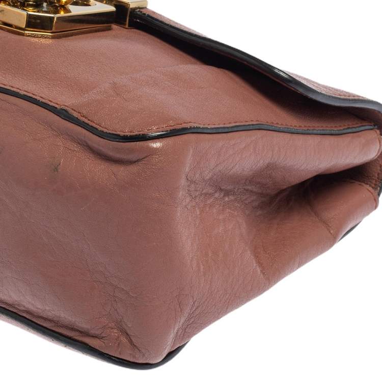 Pre Owned Chloe Pink Leather Small Elsie Shoulder Bag