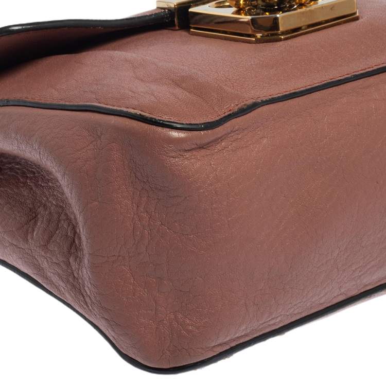Pre Owned Chloe Pink Leather Small Elsie Shoulder Bag