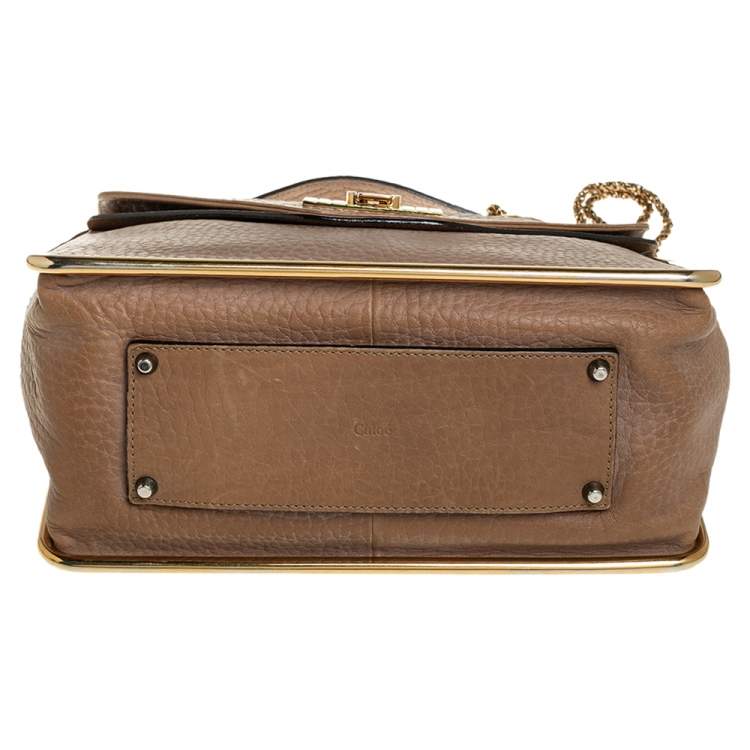 Pre Owned Chloe Beige Leather Medium Sally Flap Shoulder Bag