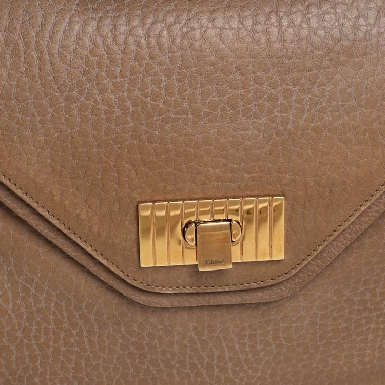 Pre Owned Chloe Beige Leather Medium Sally Flap Shoulder Bag