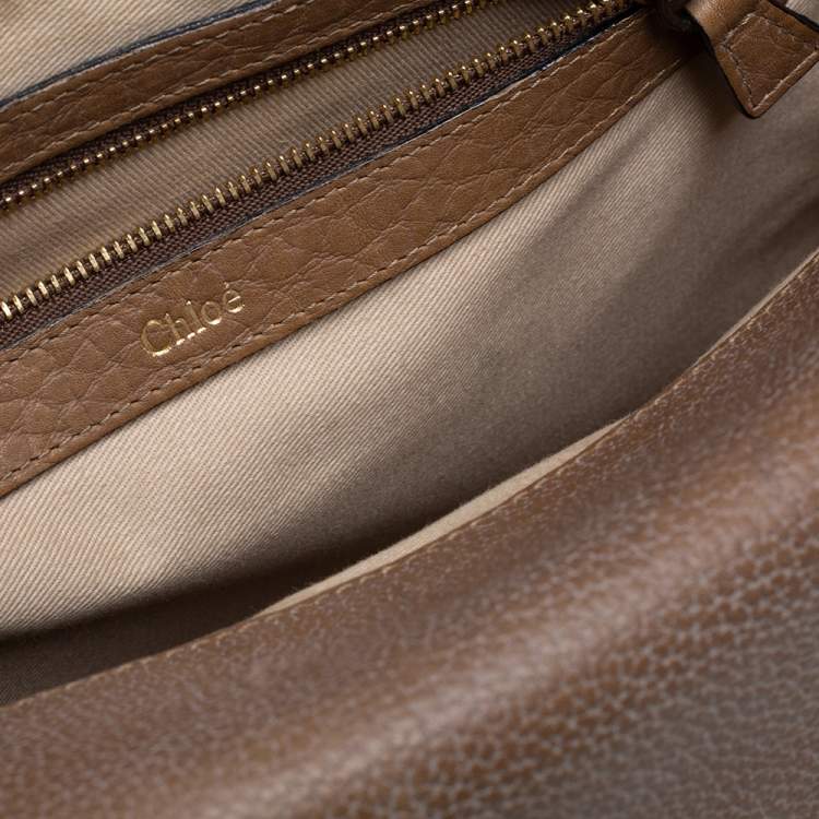 Pre Owned Chloe Beige Leather Medium Sally Flap Shoulder Bag