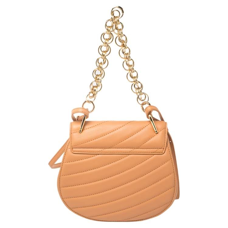 Pre Owned Chloe Tan Leather Medium Drew Bijou Shoulder Bag