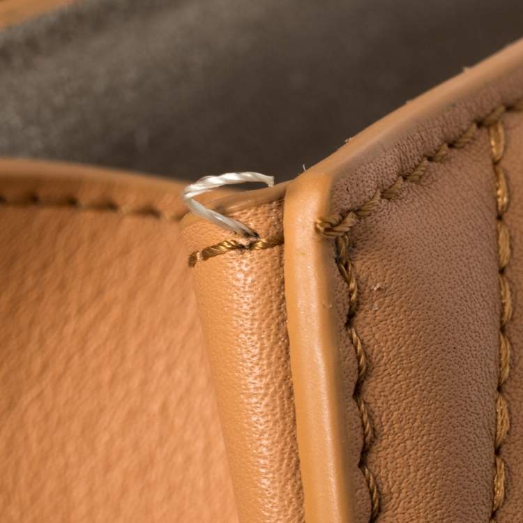 Pre Owned Chloe Tan Leather Medium Drew Bijou Shoulder Bag