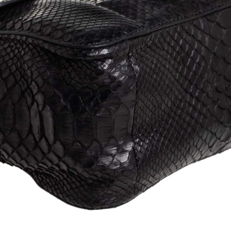 Pre Owned Chloe Black Python Medium Elsie Shoulder Bag