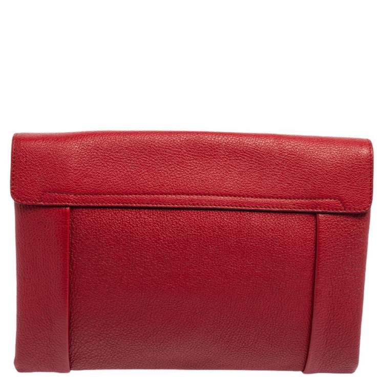 Pre Owned Chloe Red Leather Elsie Clutch