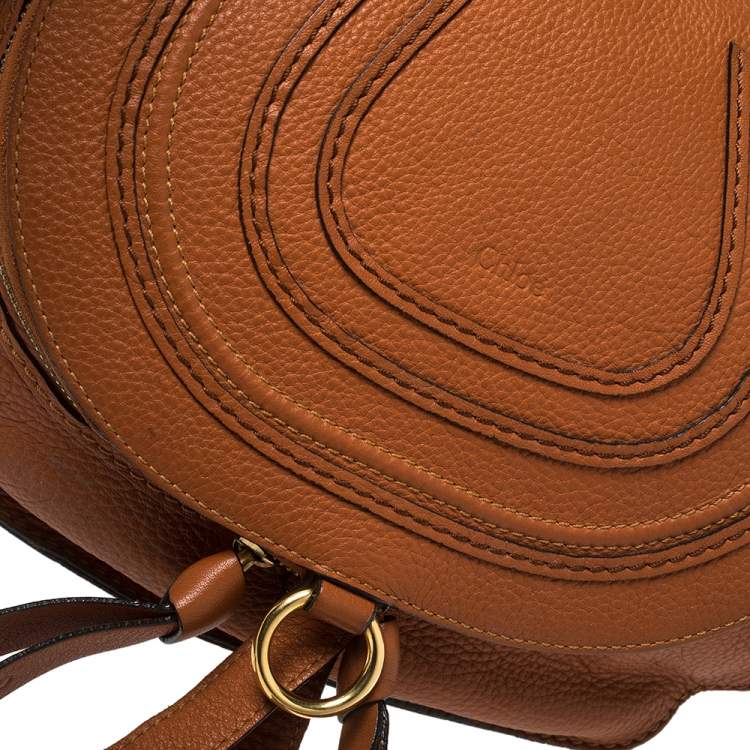 Pre Owned Chloe Brown Leather Marcie Crossbody Bag